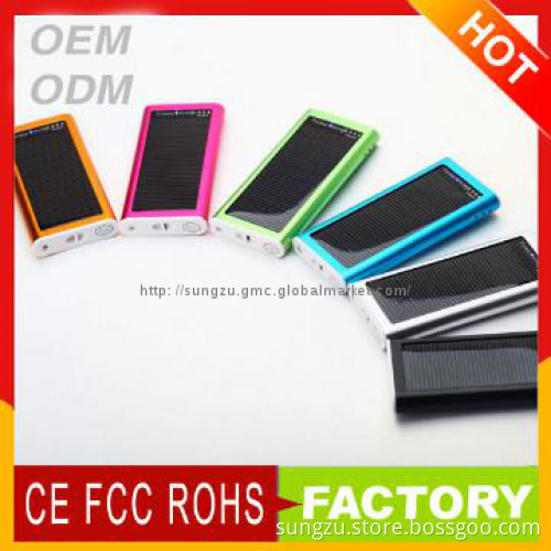 Mobile phone charger with solar panel solar power bank charger
